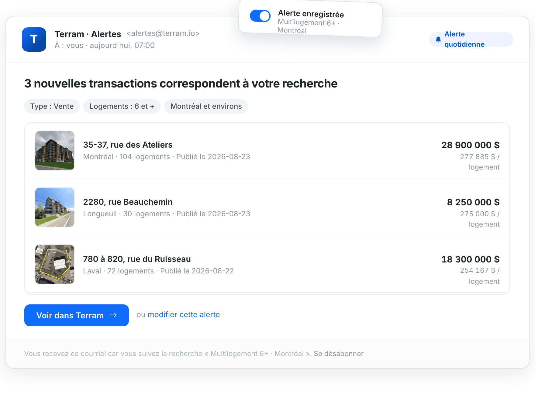 Restez à l'affût de votre marché